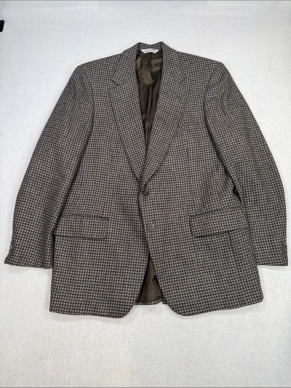 Vintage Jaeger Classic Brown Houndstooth Men's Blazer